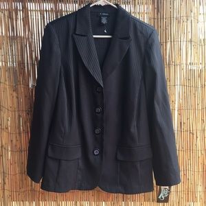 Pin Striped T Miliano Deep Gray Blazer Size 14W